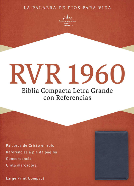 Span-RVR 1960 Large Print Compact Reference Bible-Sapphire Blue LeatherTouch