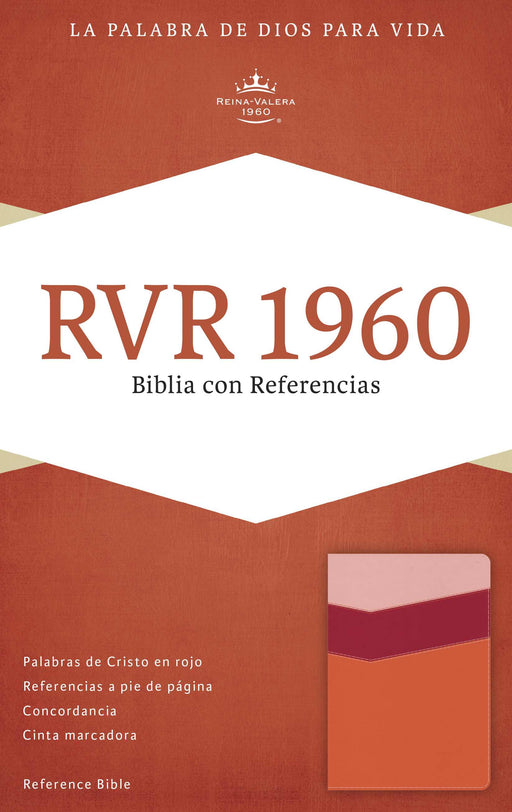 Span-RVR 1960 Reference Bible-Mango/Strawberry/Light Peach LeatherTouch (Biblia Con Referencias)