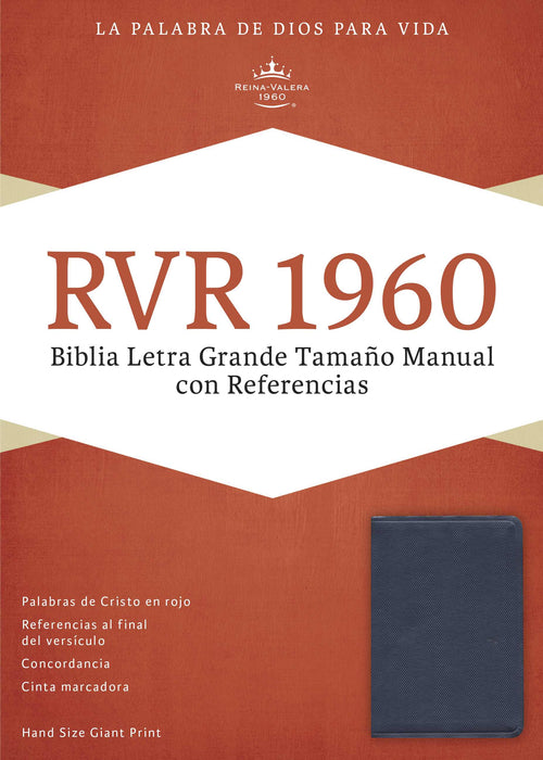 Span-RVR 1960 Hand Size Giant Print Bible-Sapphire Blue LeatherTouch