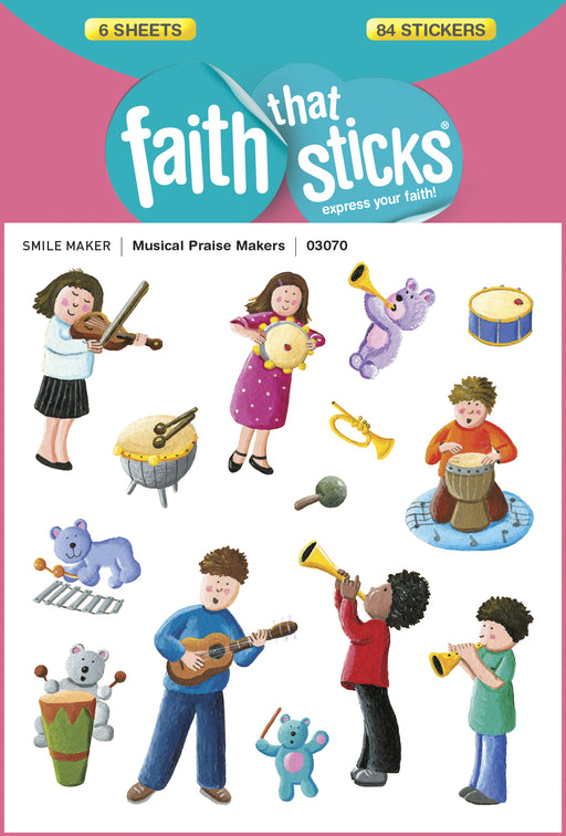 Sticker-Musical Praise Makers (6 Sheets) (Faith That Sticks)