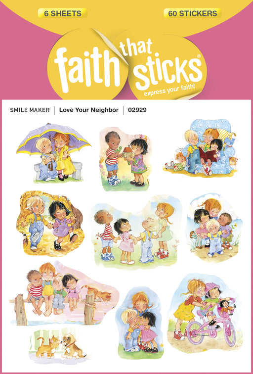 Sticker-Love Your Neighbor (6 Sheets) (Faith That Sticks)