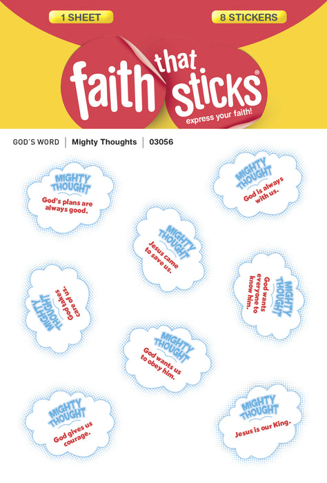 Sticker-Mighty Thoughts (6 Sheets) (Faith That Sticks)