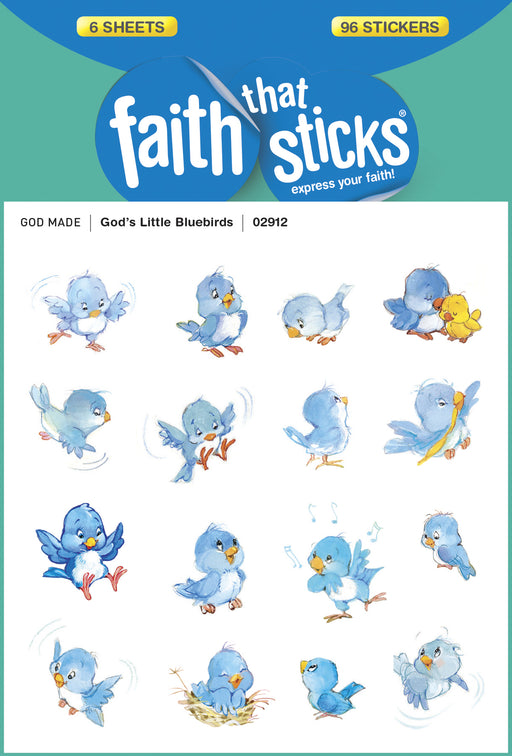 Sticker-God's Little Bluebirds (6 Sheets) (Faith That Sticks)