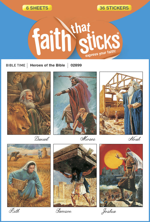 Sticker-Heroes Of The Bible (6 Sheets) (Faith That Sticks)
