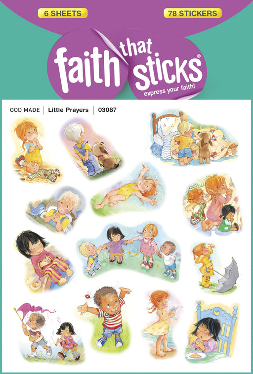 Sticker-Little Prayers (6 Sheets) (Faith That Sticks)