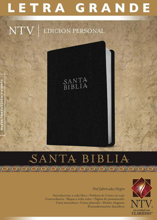 Span-NTV Personal Size Large Print Bible (Ediciu00f3n Personal Letra Grande)-Black Bonded Leather