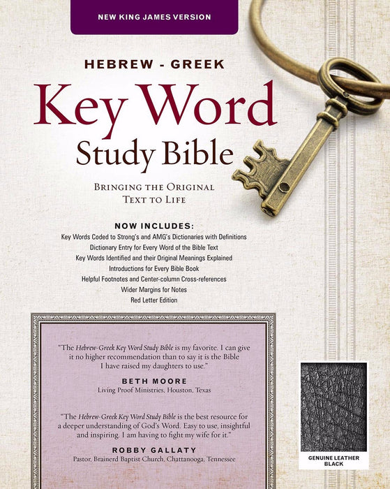 NKJV Hebrew-Greek Key Word Study-Black Genuine Leather