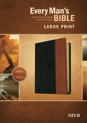 NIV*Every Mans Bible/Large Print-Black/Tan TuTone