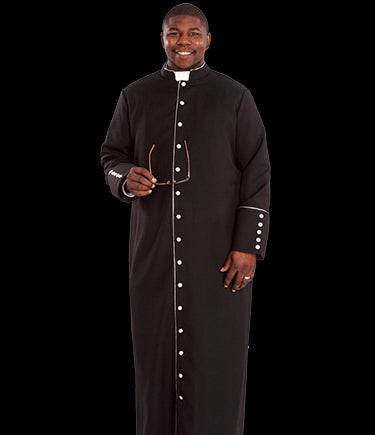 Clergy Cassock-H226/HM513-Black w/White Buttons