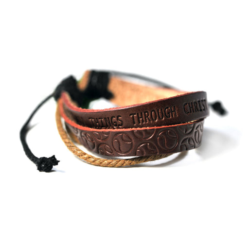 Bracelet-Baseball-I Can Do All Things-Leather