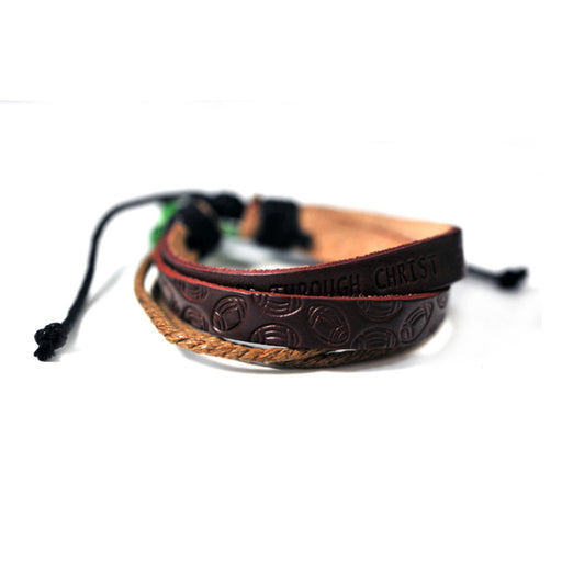 Bracelet-Football-I Can Do All Things-Leather