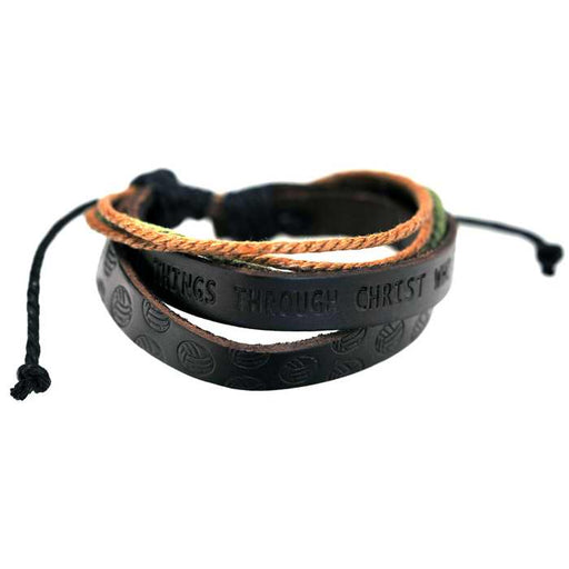 Bracelet-Volleyball-I Can Do All Things-Leather