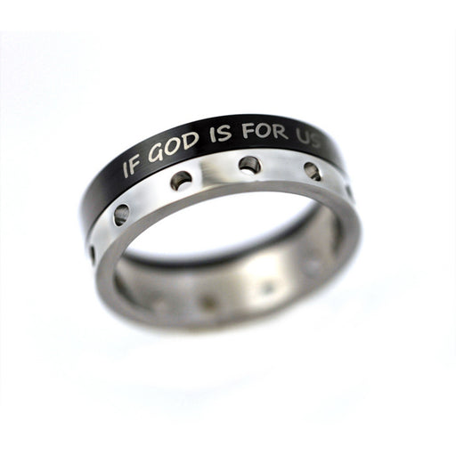 Ring-God Is For Us-Half Spinner (Stainless)-Sz 8