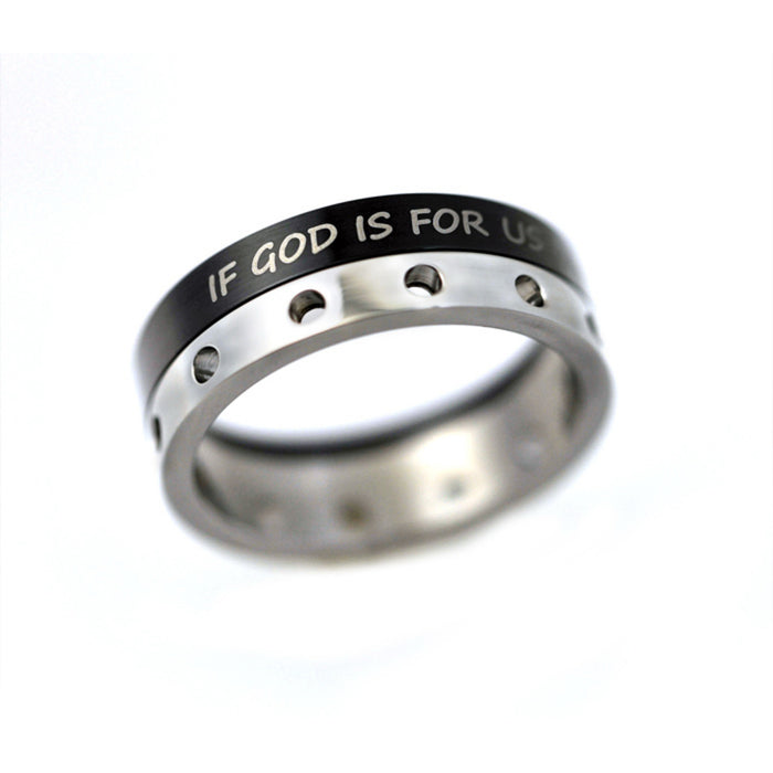 Ring-God Is For Us-Half Spinner (Stainless)-Sz 9