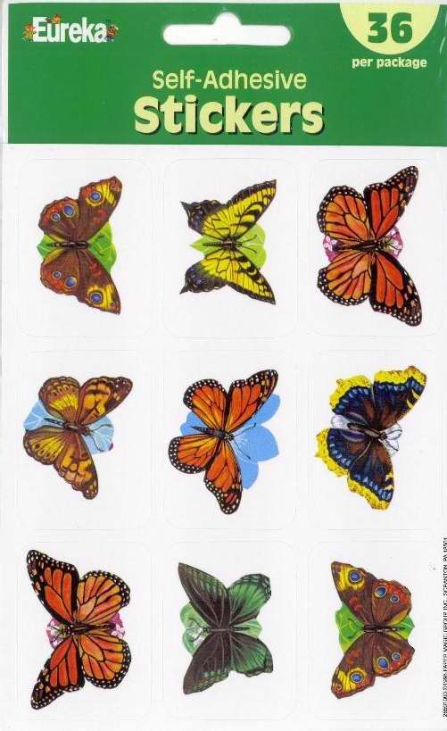 Accent/Scripture Press Spring 2019: Butterflies Stickers (Pack Of 36) (#104183) (Pkg-36)