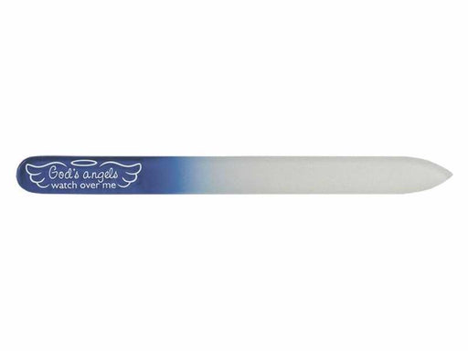 Fingernail File-Glass-Watch Over Me-Blue (Pack Of 4)