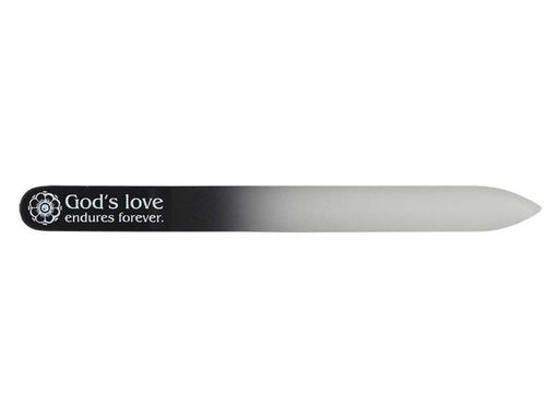 Fingernail File-Glass-God's Love Endures Forever-Black (Pack Of 4) (Pkg-4)