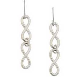 Earring-Infinity Symbol On Surgical Steel Wires-Rhodium Plated