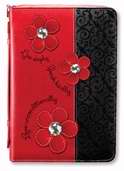 Bible Cover-Black And Red Daisy-Medium