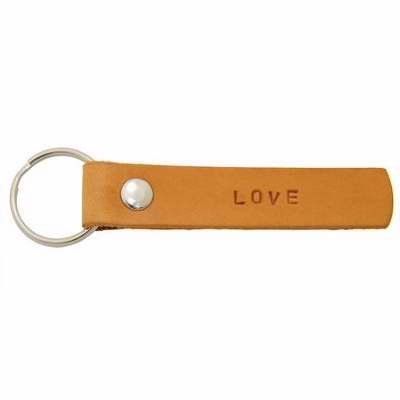Key Chain-Love-Natural Leather