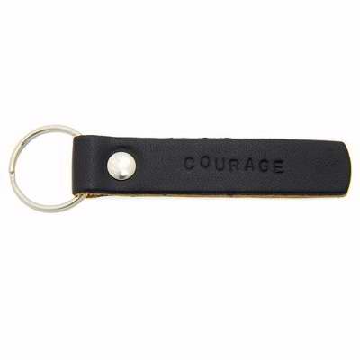 Key Chain-Courage-Black Leather