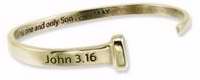 Bracelet-Nail Cuff/John 3:16-Brass