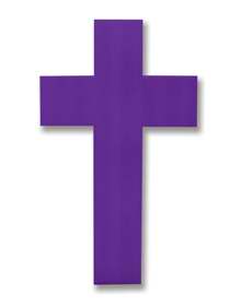 Yard Sign-Purple Cross w/Stake