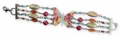 Bracelet-Believe Butterfly w/Beads (8.5")