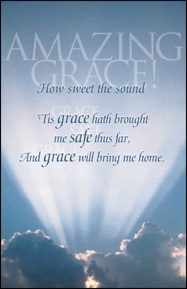 Bulletin-Amazing Grace! How Sweet The Sound (Funeral)-Legal Size (Pack Of 100) (Pkg-100)