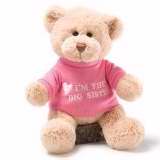 Toy-Plush-I'm The Big Sister Bear-Pink T-Shirt (12")