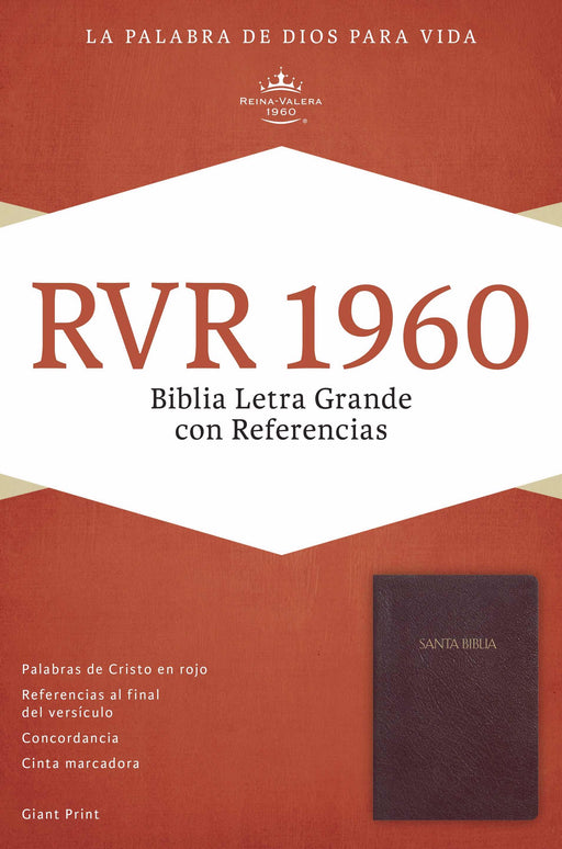 Span-RVR 1960 Giant Print Reference Bible-Burgundy LeatherTouch Indexed (Biblia Letra Grande Con Referencias)