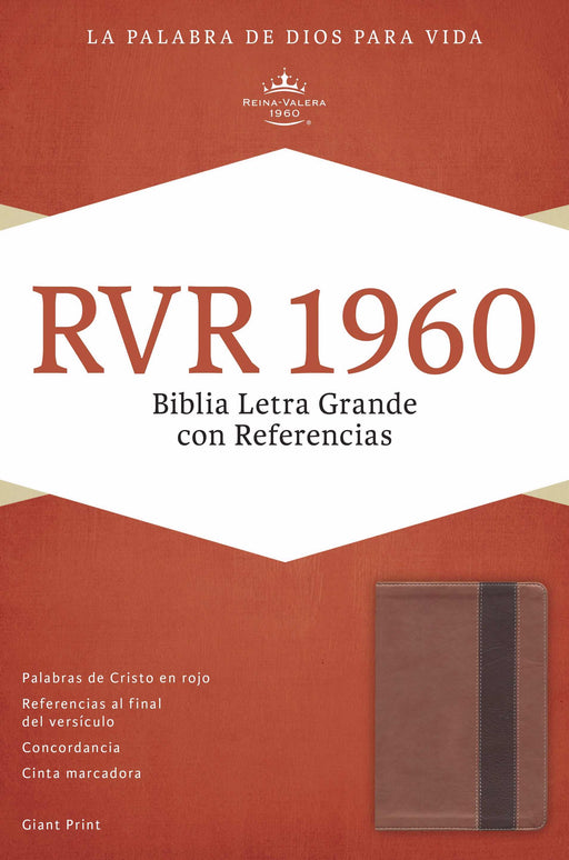 Span-RVR 1960 Giant Print Reference Bible-Copper/Dark Brow LeatherTouch (Biblia Letra Grande Con Referencias)