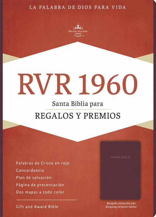 Span-RVR 1960 Gift And Award Bible-Burgundy Imitation Leather (Biblia Para Regalos Y Premios)