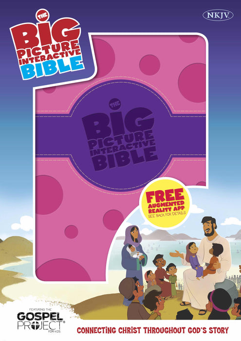 NKJV Big Picture Interactive Bible-Purple/Pink Polka Dot LeatherTouch