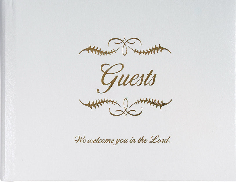 Guest Book-Guests: We Welcome You In The Lord All Occasion-Small-White