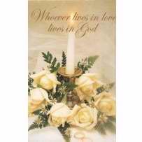 Bulletin-Candle With White Roses (1 John 4:16) (Wedding) (Pack Of 100) (Pkg-100)