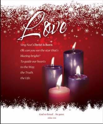Bulletin-Advent Week 4: Love, God So Loved-Legal Size (Pack Of 100) (Pkg-100)