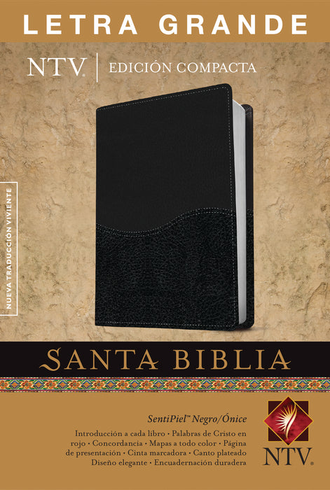 Span-NTV Compact Large Print Bible-Black/Onyx TuTone (Ediciu00f3n Compacta NTV Letra Grande)