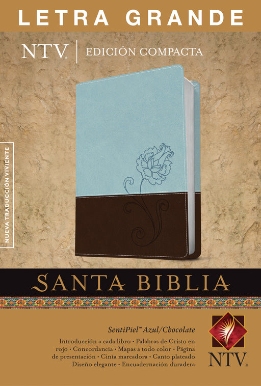 Span-NTV Compact Large Print Bible-Blue/Chocolate TuTone (Edicion Compacta NTV Letra Grande)
