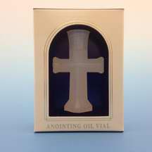 Anointing Oil-Transparent Cross Personal Vial (3") (Holds 1/2 oz)