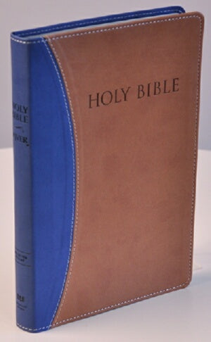 KJVER Thinline Bible/Personal Size-Blue/Tan Ultrasoft Indexed