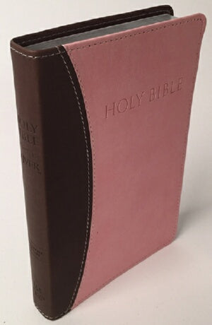KJVER Thinline Bible/Personal Size-Chocolate/Pink Indexed