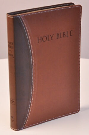 KJVER Thinline Bible/Large Print-Dark Brown/Light