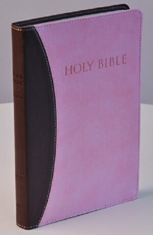 KJVER Thinline Bible/Large Print-Chocolate/Pink Ul