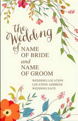 Bulletin-Wedding Of...(Personalize) (Pack Of 100)  (Pkg-100)