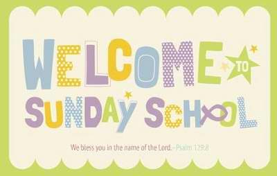 Postcard-Welcome To Sunday School (Philippians 1:3 KJV) (Pack Of 25)  (Pkg-25)