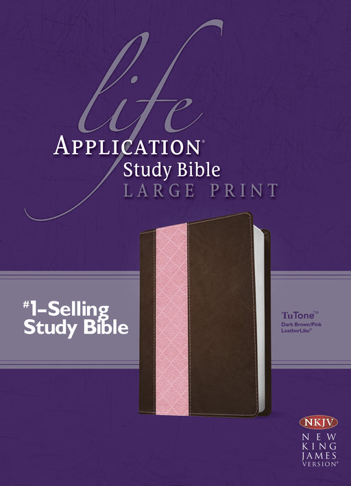 NKJV Life Application Study Bible/Large Print-Dark Brown/Pink TuTone