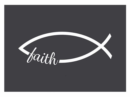 Auto Decal-Vinyl-Faith Fish-White (6 x 2.25)