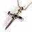Necklace-Antique Pewter 3 Nail Cross Pendant On 24" Ball Chain