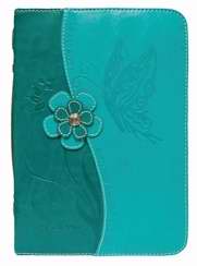 Bible Cover-Butterfly-Teal Blue-Medium